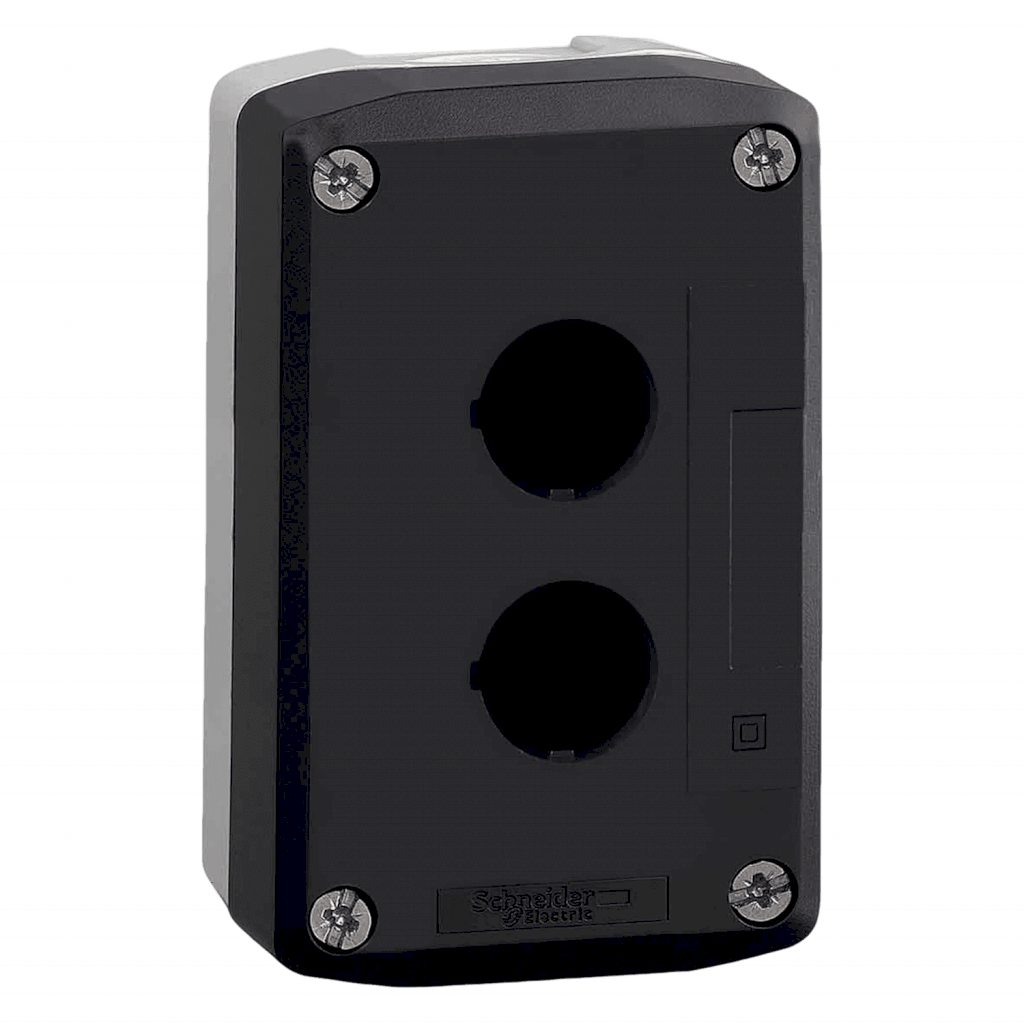 [9357] Caja Pie de Maquina PVC Gris 2 Orificios Schneider Electric