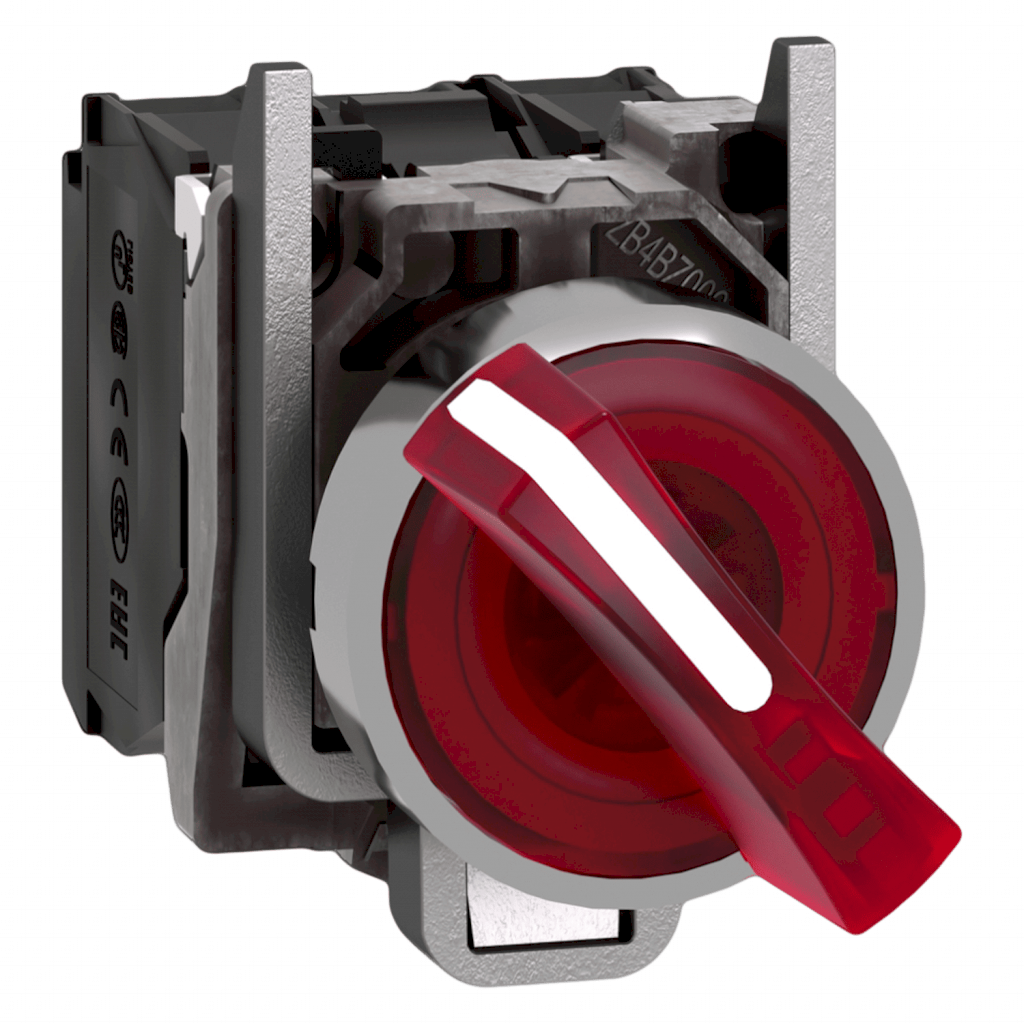 [21343] Perilla XB4 Lum 2 Posiciones Fijas 1NA+1NC 24V Led Rojo Schneider Electric