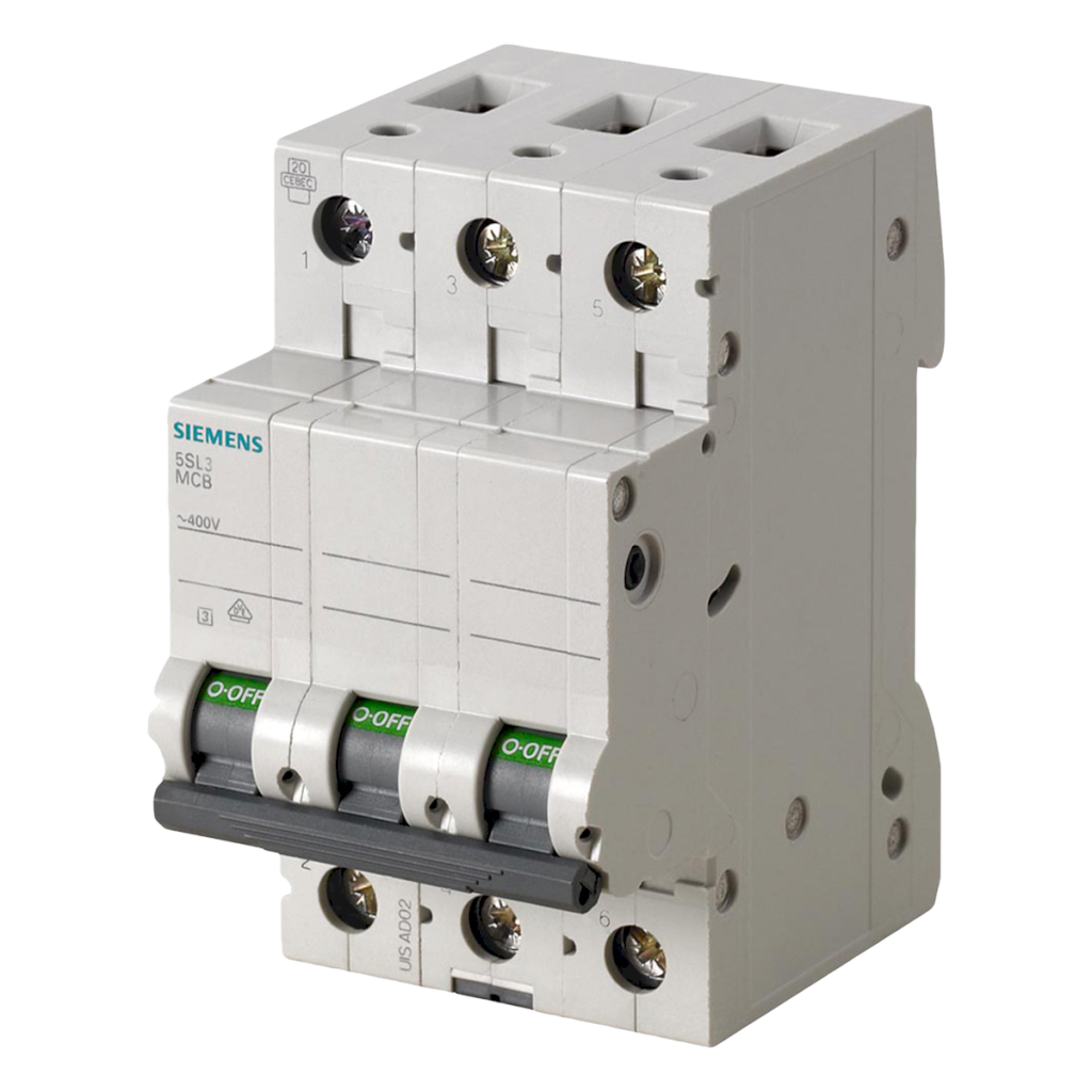 [25789] Interruptor Termomagnético 5SL33 3x6A 4,5kA Curva C Siemens