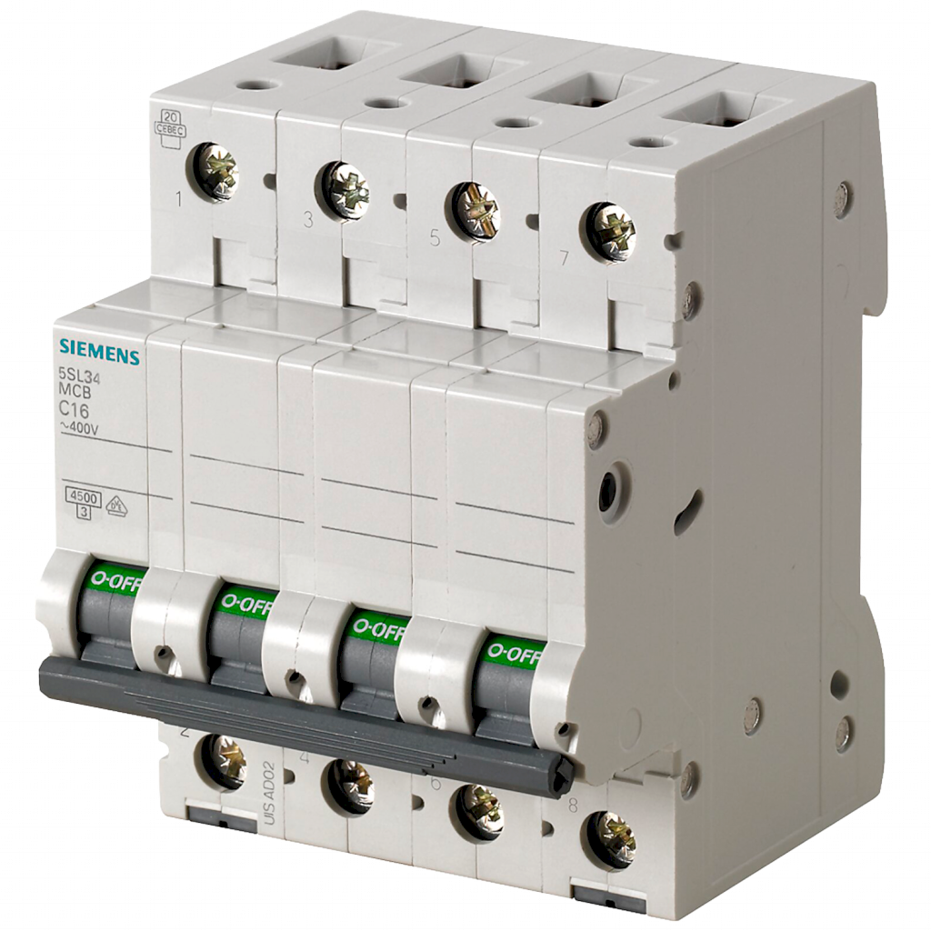 [25809] Interruptor Termomagnético 5SL34 4x16A 4,5kA Curva C Siemens