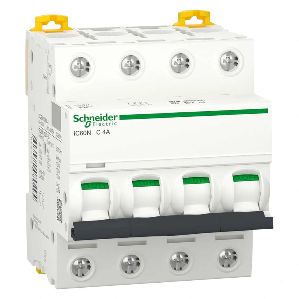 [27800] Interruptor Termomagnético A9F74 4x4A 10kA Curva C Schneider Electric