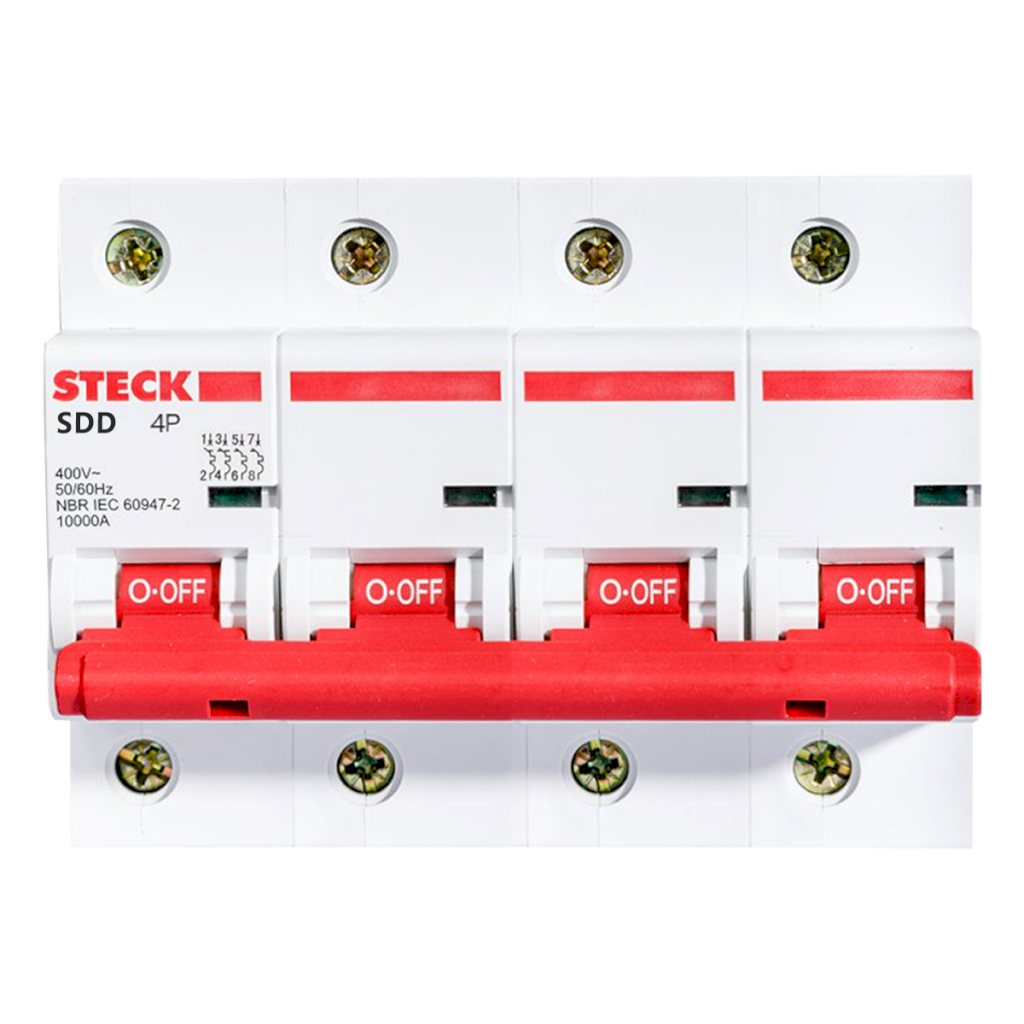 Interruptor Termomagnético SDD4C 4x80A 10kA Curva C Steck Electric