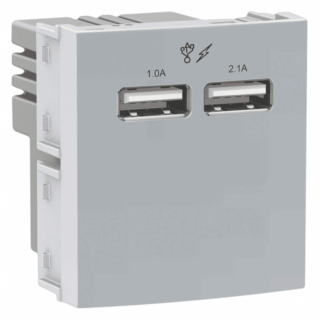 Módulo 2 Toma USB 2 Múdulo Ocupado 2,1A Blanco Schneider Electric
