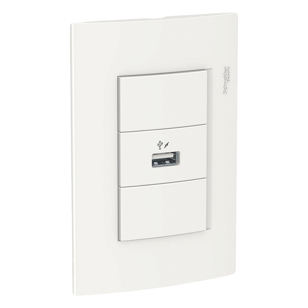 [31356] Conjunto Roda 1 Módulo USB 1A + Tapa Blanco Schneider Electric