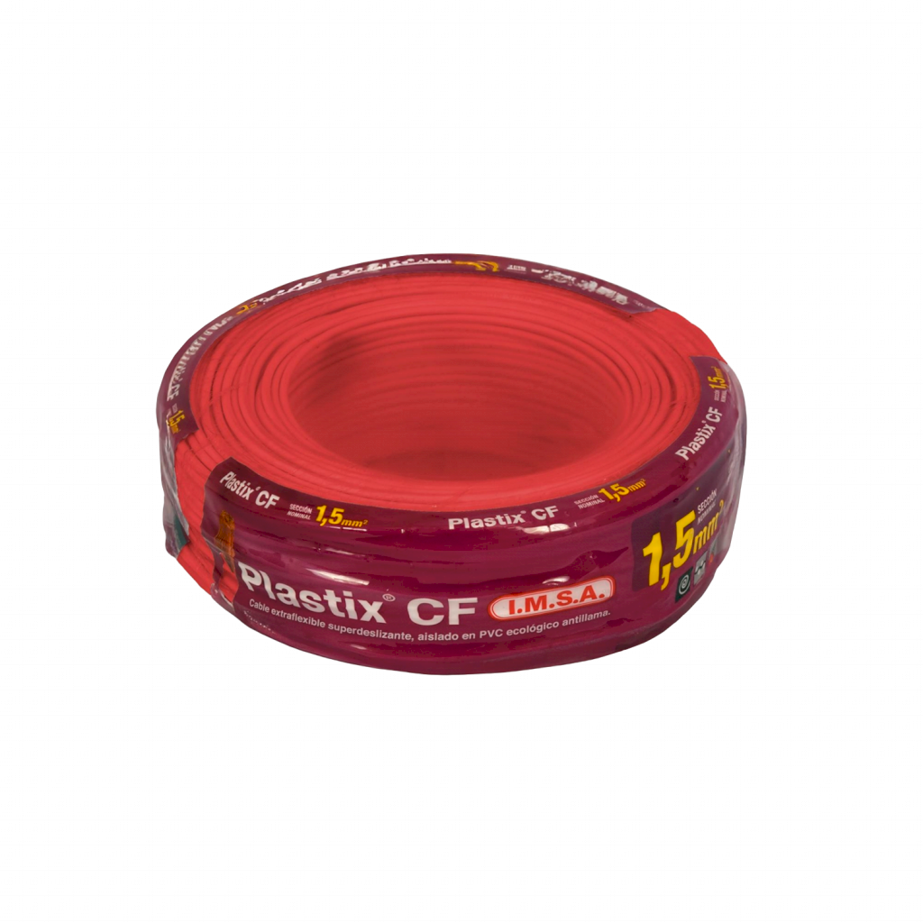 Cable Unipolar 1,50mm2 PVC Rojo (x 100Mts) Imsa