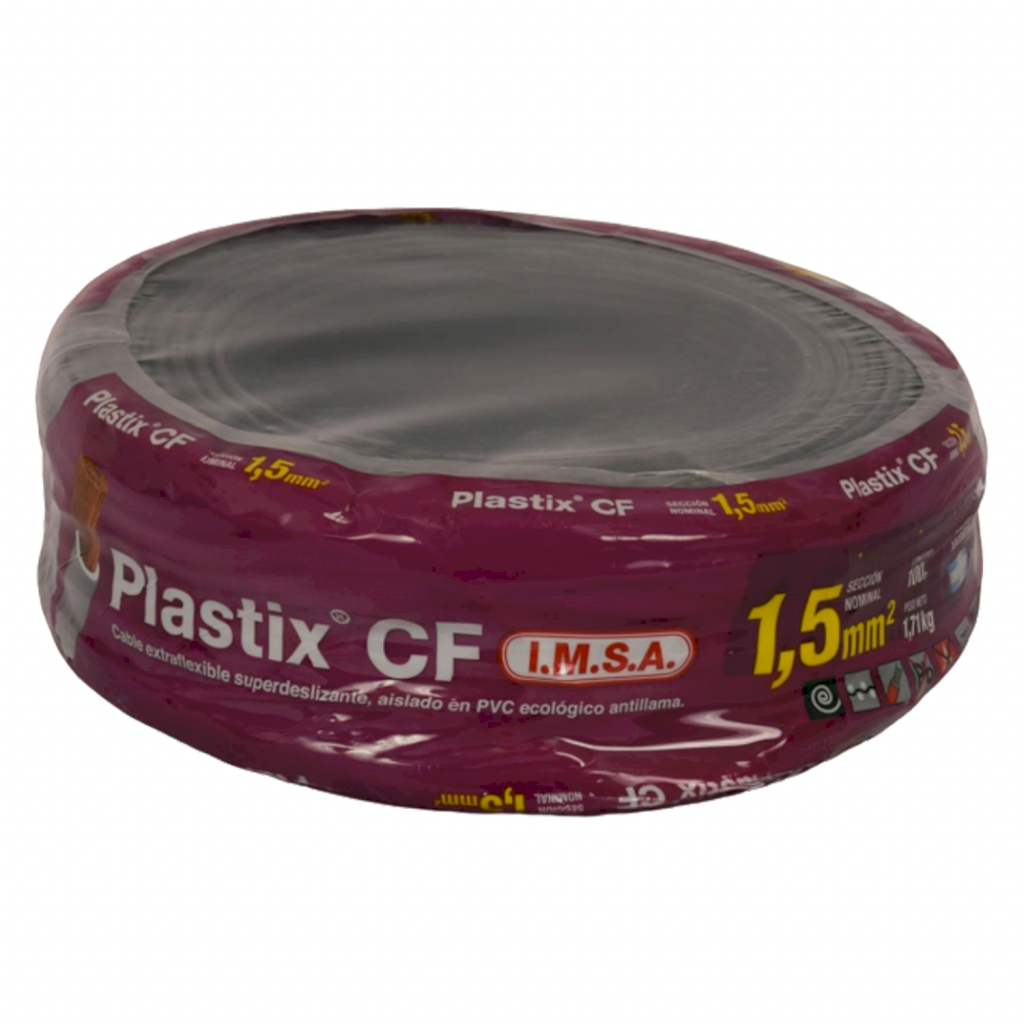 [22101] Cable Unipolar 1,50mm2 PVC Negro (x 100Mts) Imsa