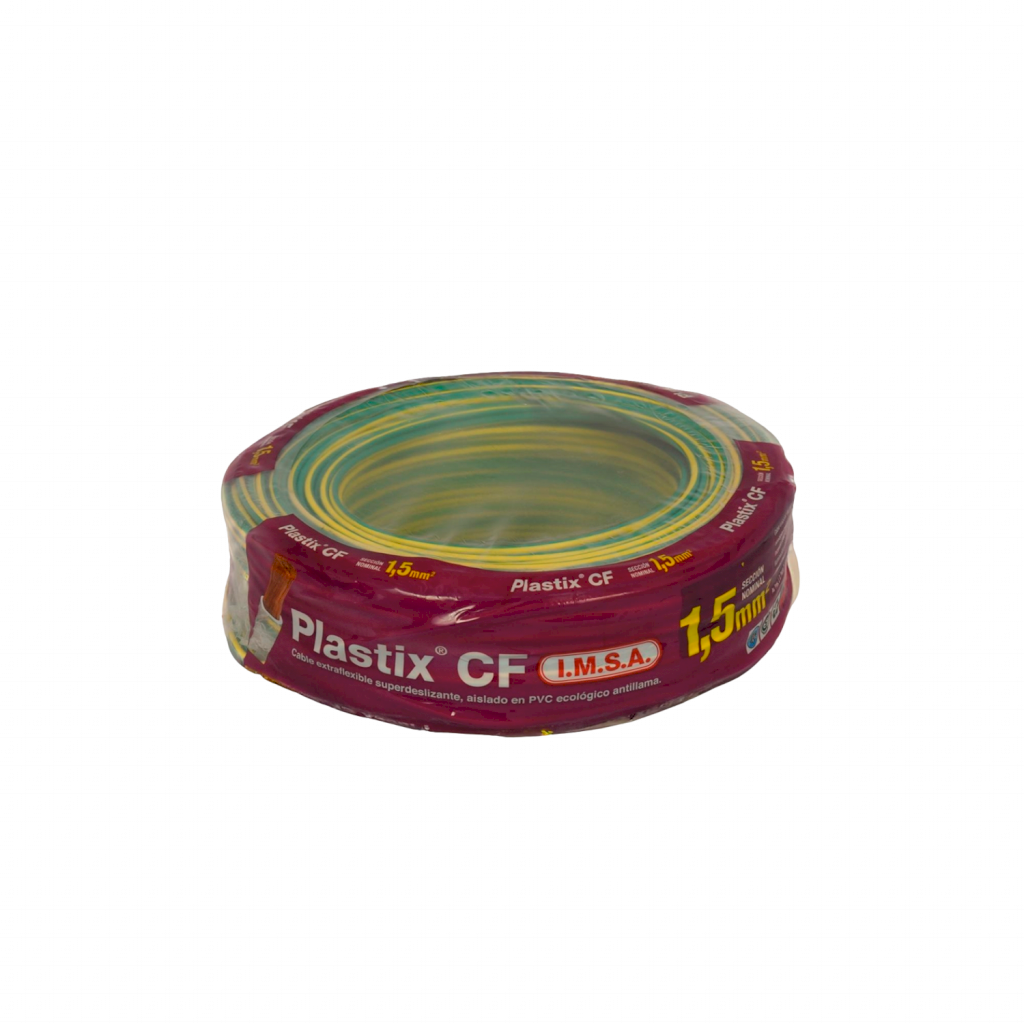 [23138] Cable Unipolar 1,50mm2 PVC Verde/Amarillo (x 100Mts) Imsa