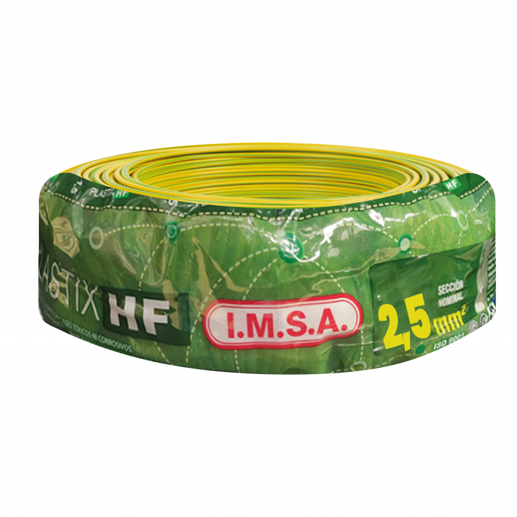 Cable Unipolar 2,50mm2 LS0H Verde/Amarillo (x 100Mts) Imsa
