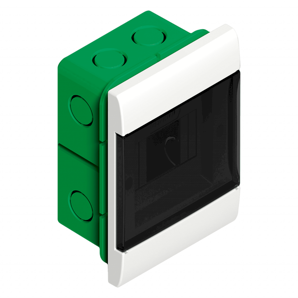 Tablero DIN PVC Embutir 4 Módulos Puerta Fume Interior IP30 Blanco Sistelectric