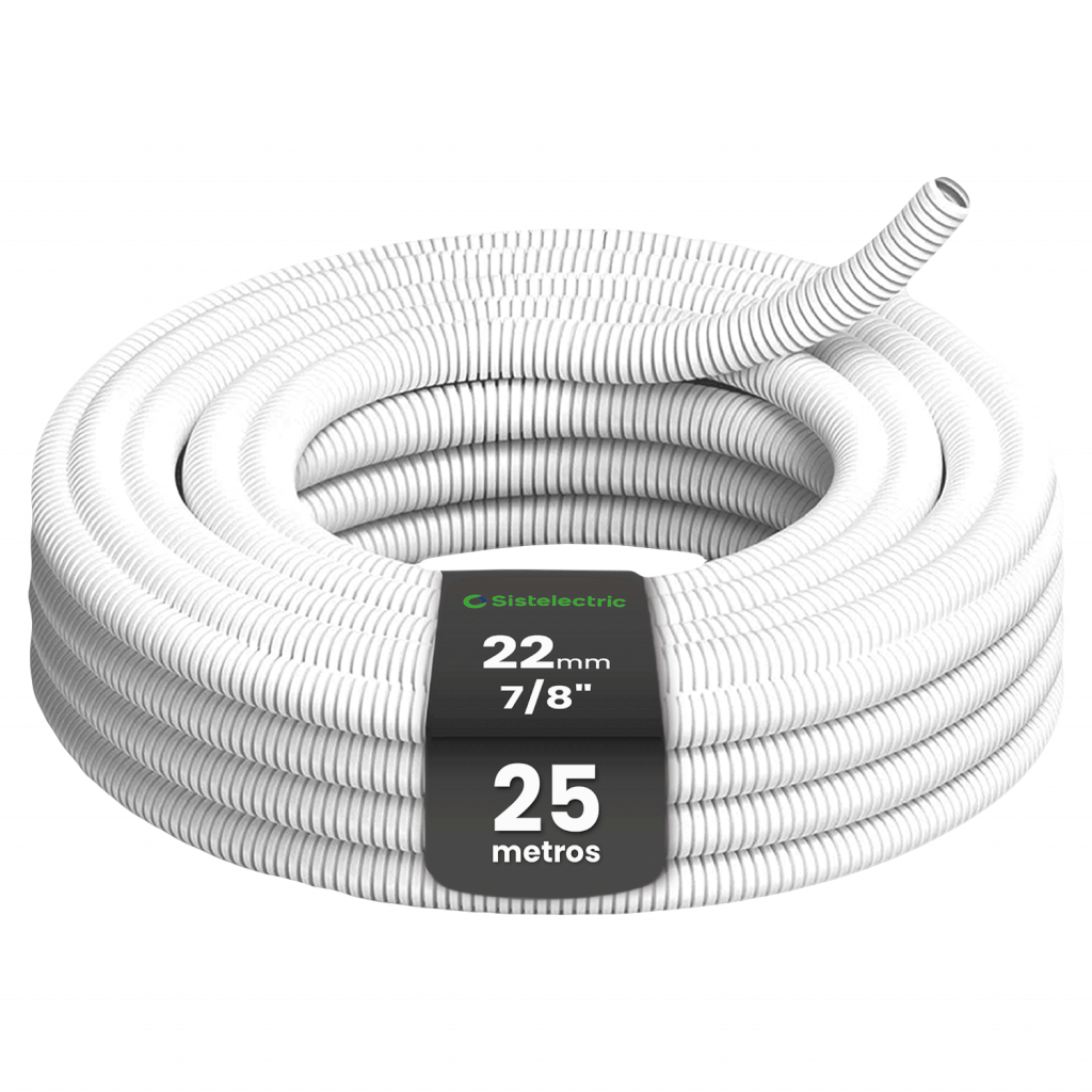 [31390] Caño Corrugado Liviano Blanco 7/8'' PVC Sistelectric