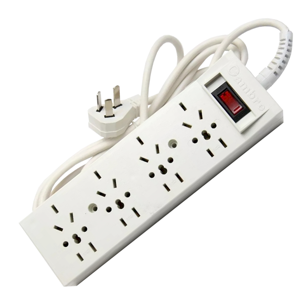 Zapatilla 4 Tomas Multinorma 10A Cable 3Mts Blanca Cambre