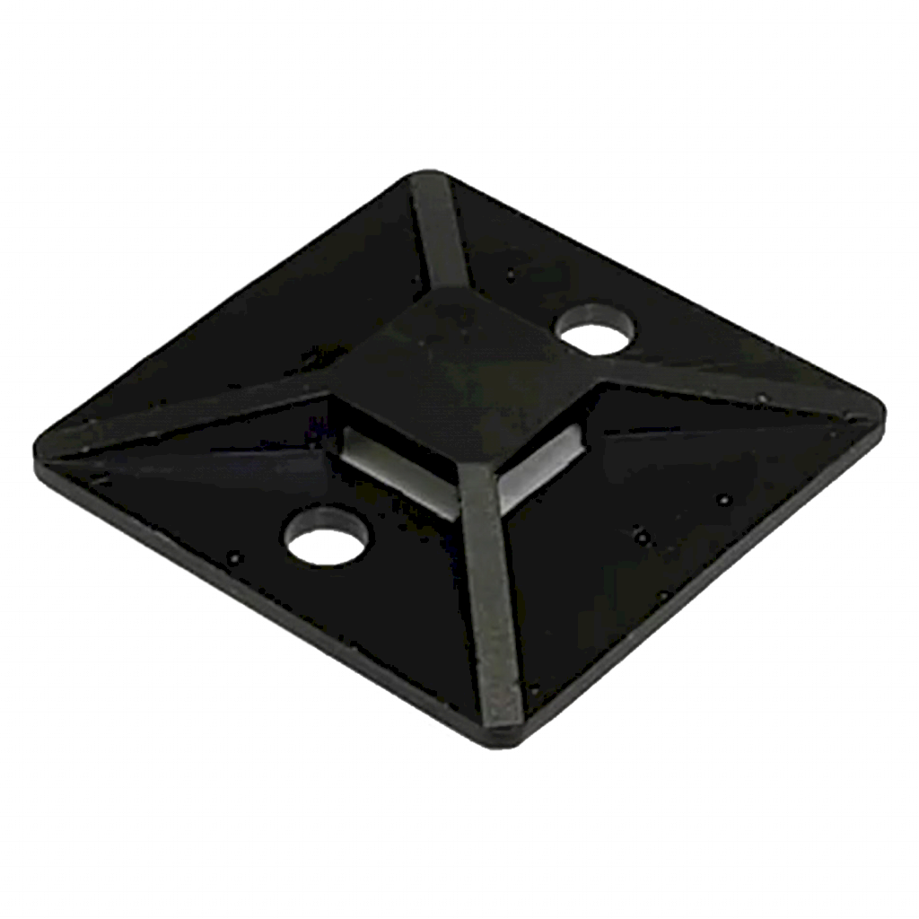 [1629] Plaqueta Autoadhesiva Negra 28x28mm Precintos Roda