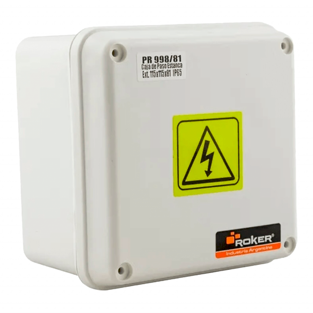 Caja de Paso PVC Estanca 115x115x81mm IP55 Blanca Roker