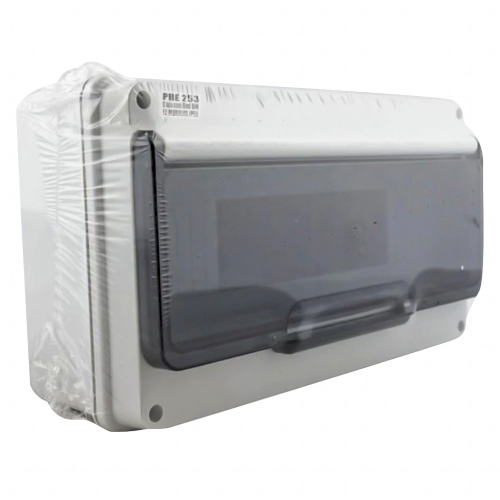 [1977] Tablero DIN PVC 12 Módulos C/Puerta Fume Interior y Exterior IP55 Blanco Roker