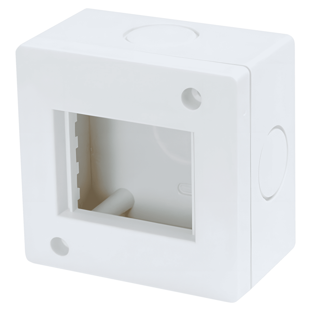 Caja P/2 Módulos Cuadrada Blanca PVC Cambre