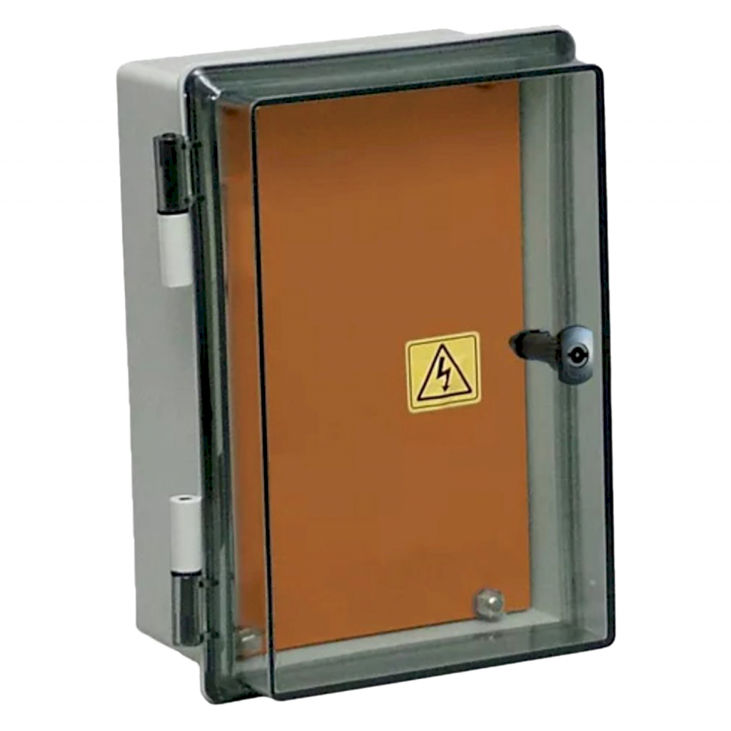 Caja de Paso PVC Estanca 277x200x172mm Tapa Transparente Gris Roker