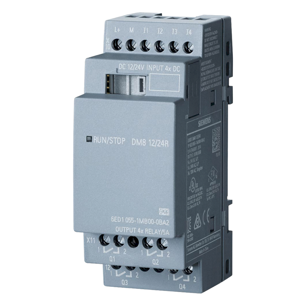 Módulo Logo V8! DM8 4ED + 4SR 12/24 VCA/VCC Tornillo Siemens