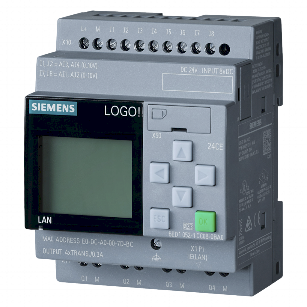 Logo! 8 24RCE 8ED(4EA) + 4ST ETH S7/MB TCP C/Display Siemens