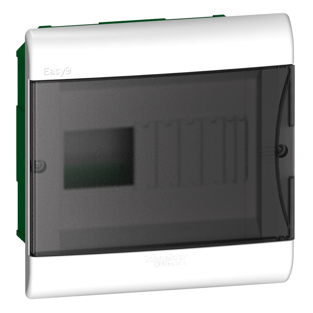 Tablero DIN PVC Embutir 8 Módulos C/Puerta Fume Interior IP40 Blanco Schneider Electric