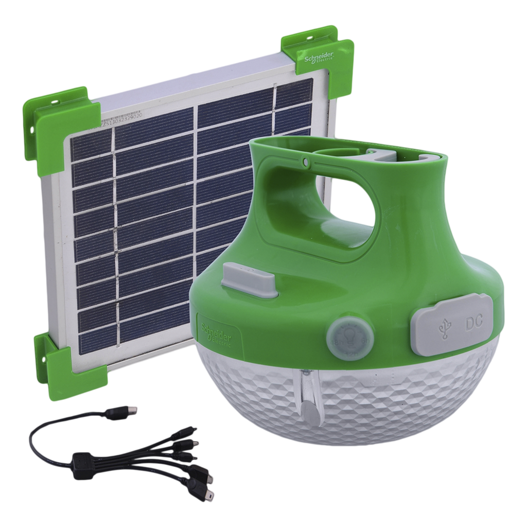 [30898] Kit Solar Lampara + Panel + Carga USB Linterna 170lm Schneider Electric