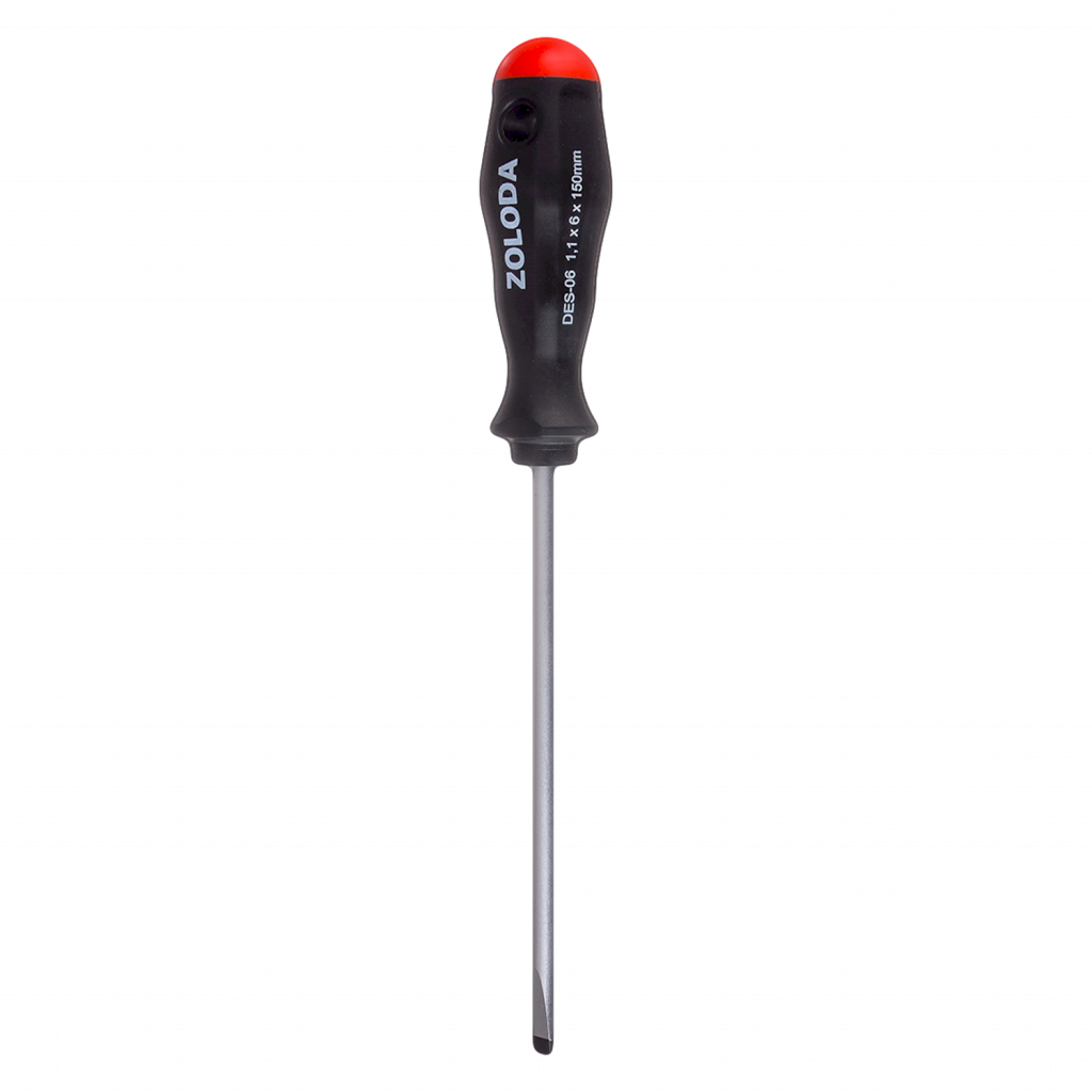 Destornillador Punta Plana de Acero al Carbono 150mm de Varilla Zoloda