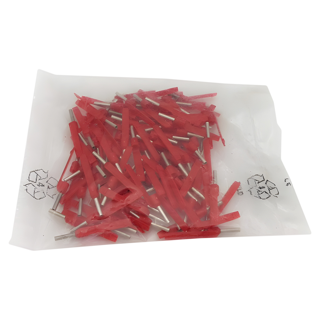 Puntera Tubular C/Lengueta 1mm2 8mm x100u Rojas Schneider Electric