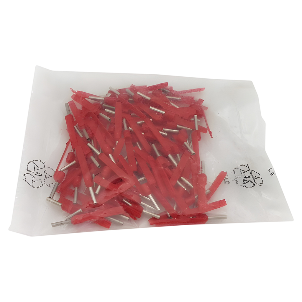 [6177] Puntera Tubular C/Lengueta 1mm2 8mm x100u Rojas Schneider Electric