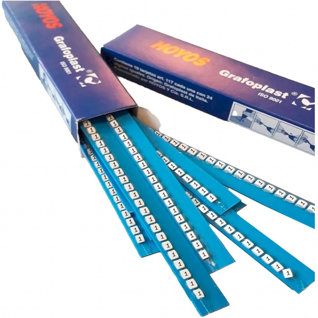 Tarjeta de Identificadores P/Tubito Blanco Número 1 Hoyos