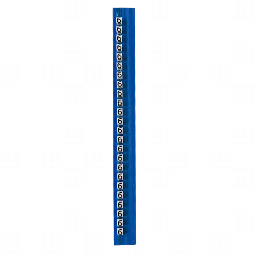 Tarjeta de Identificadores Blanco Número 6 Hoyos