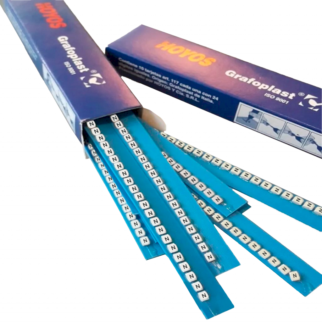 Tarjeta de Identificadores Amarillo Letra N Hoyos