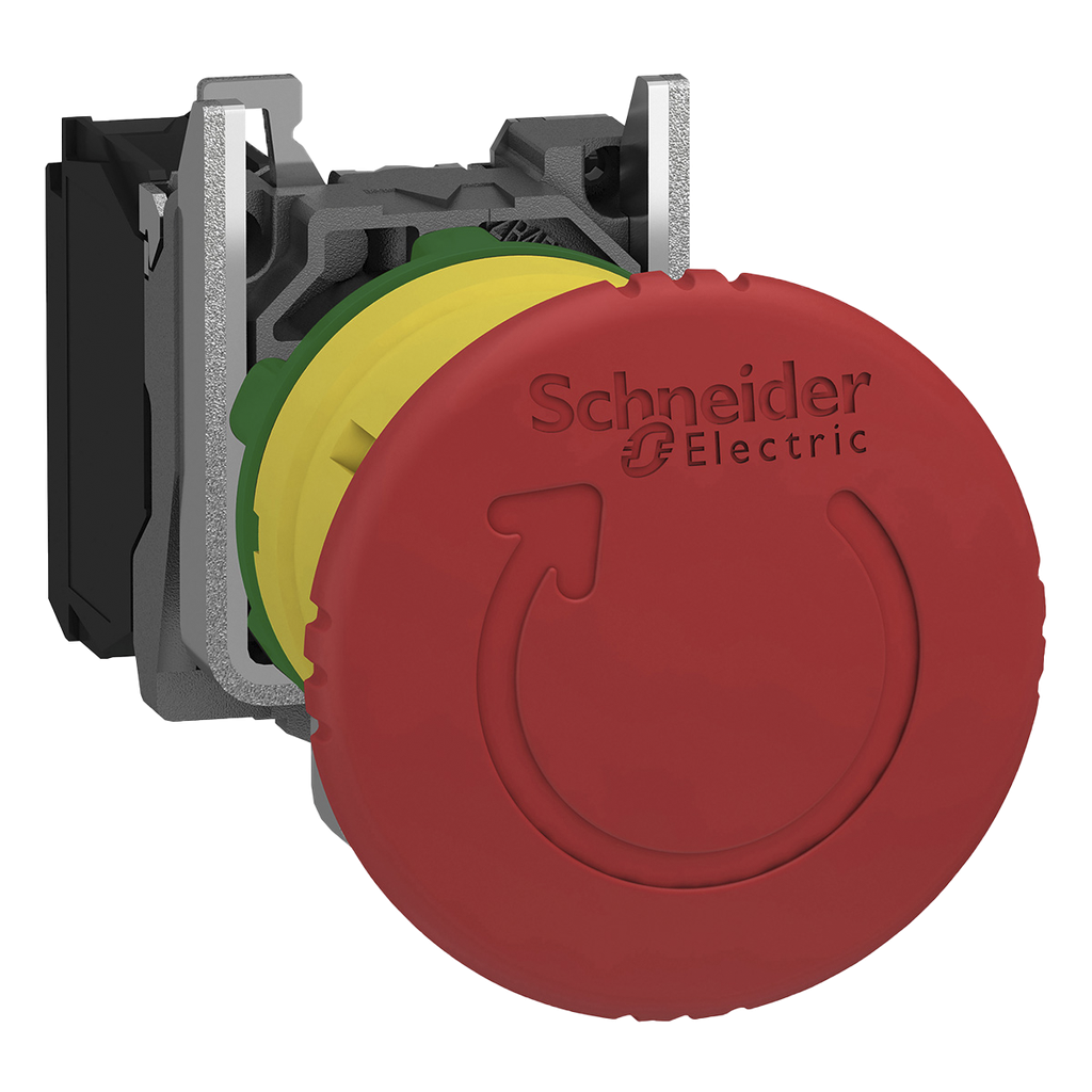 [1747] Pulsador Hongo XB4 Metálico 1NC Emergencia Pulsar-Girar Schneider Electric