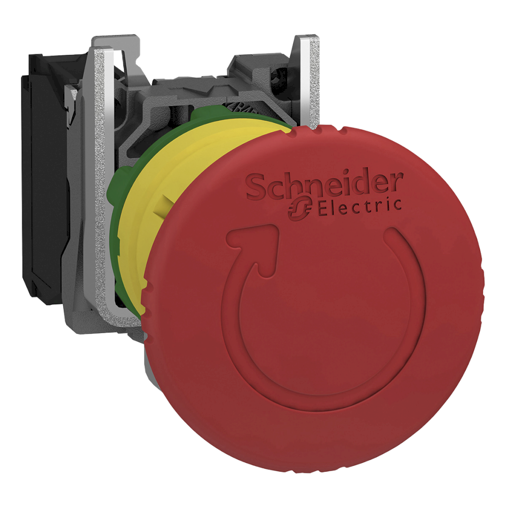 [1747] Pulsador Hongo XB4 Metálico 1NC Emergencia Pulsar-Girar Schneider Electric