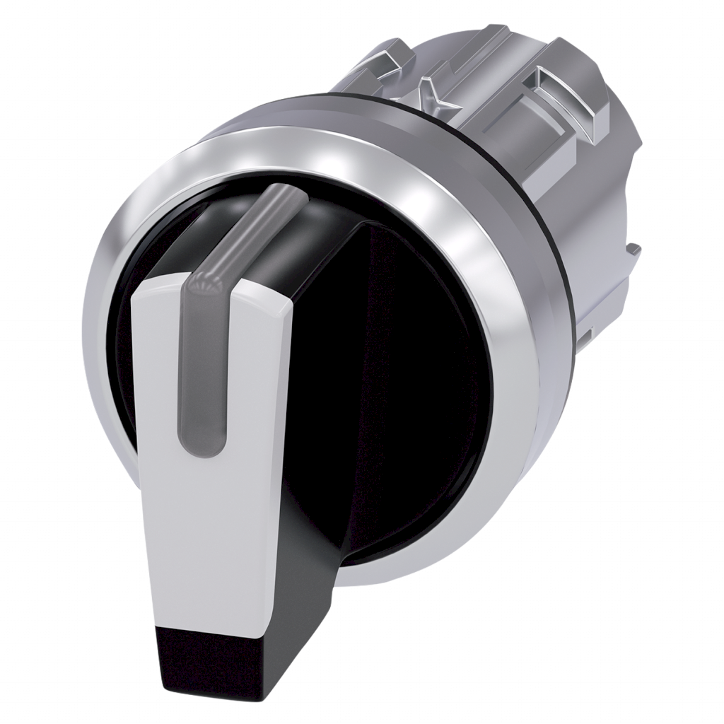 [24092] Cabezal Perilla 3SU ACT Metálica 3 Posiciones S/Retención Blanca Siemens