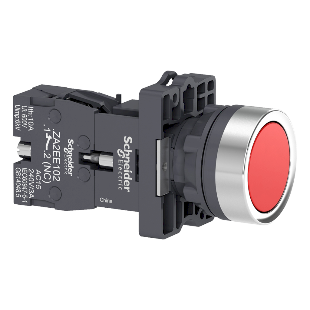 [26029] Pulsador XA2 Plástico Rojo C/Retención 1NC Schneider Electric