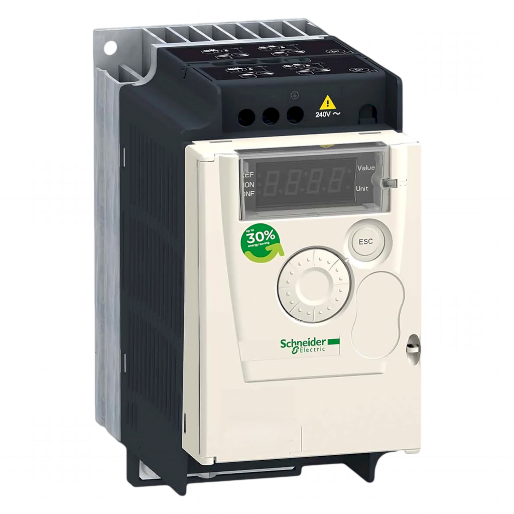 Variador ATV12 220VCA LO: 0,37kW/0,5HP HO: 0,37kW/0,5HP C/Filtro MB RTU Schneider Electric