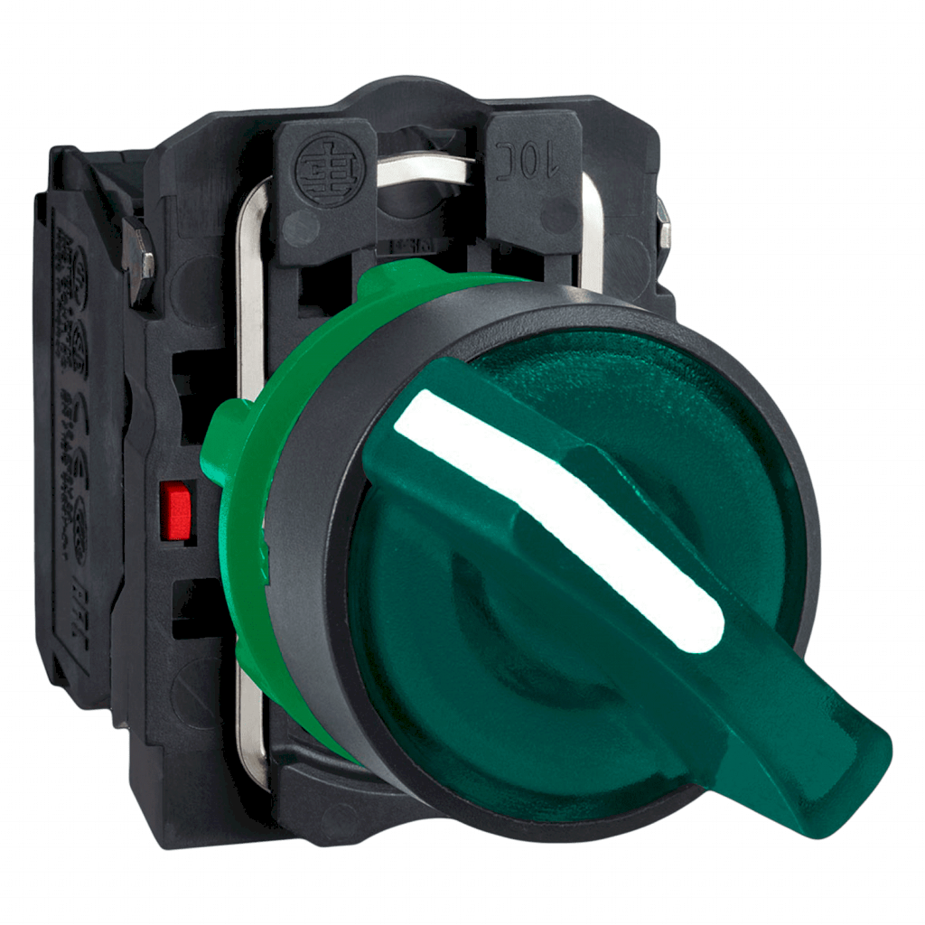 [29625] Perilla XB5 Plástica 2 Posiciones Fijas Lum Led 24V 1NA+1NC Verde Schneider Electric