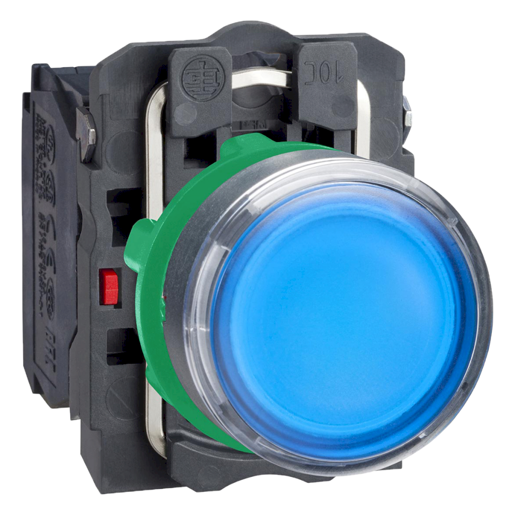 [29632] Pulsador Luminoso Led XB5 Plástico 220VCA/VCC 24VCA Rasante 1NA + 1NC Azul Schneider Electric
