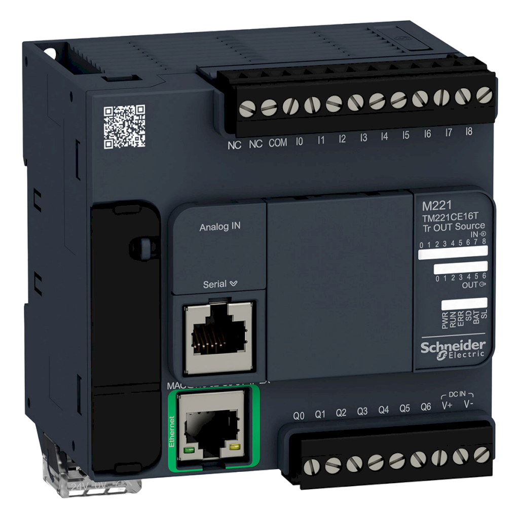 [29771] CPU M221 (9DI/7DO/2AI) 1xMB RTU 1xMB TCP 24VCC Schneider Electric