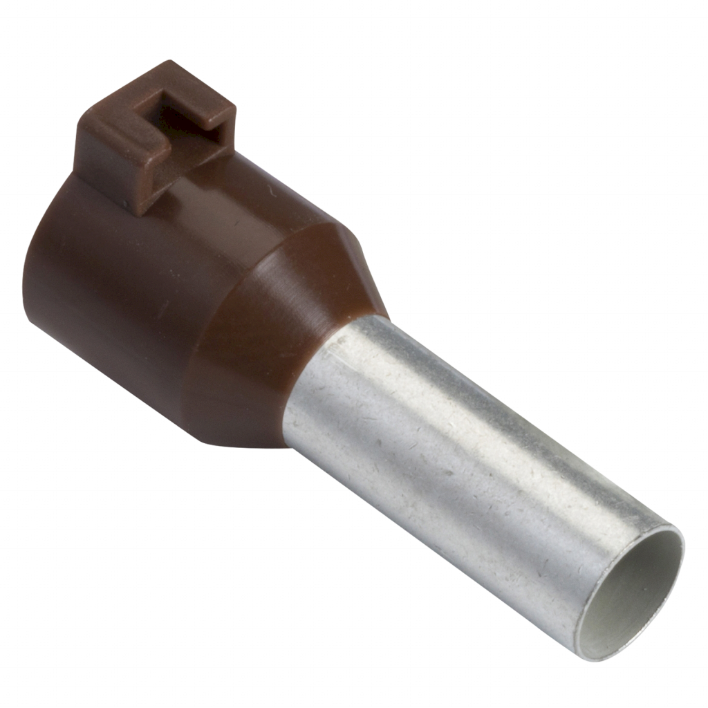 [29994] Puntera Tubular C/Lengueta 10mm2 18mm x100u Marrones Schneider Electric