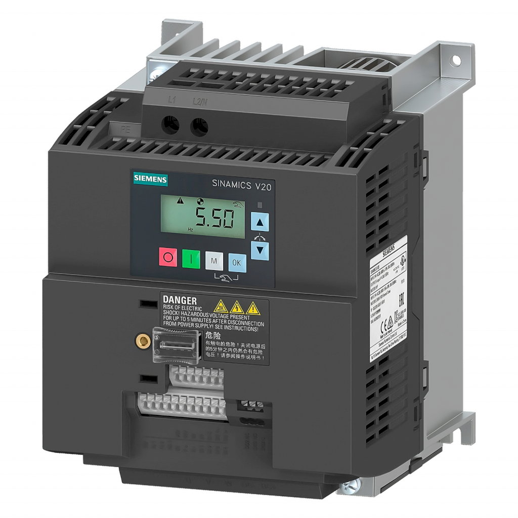 Variador V20 220VCA LO: 2,2kW/3HP HO: 2,2kW/3HP S/Filtro MB RTU Siemens