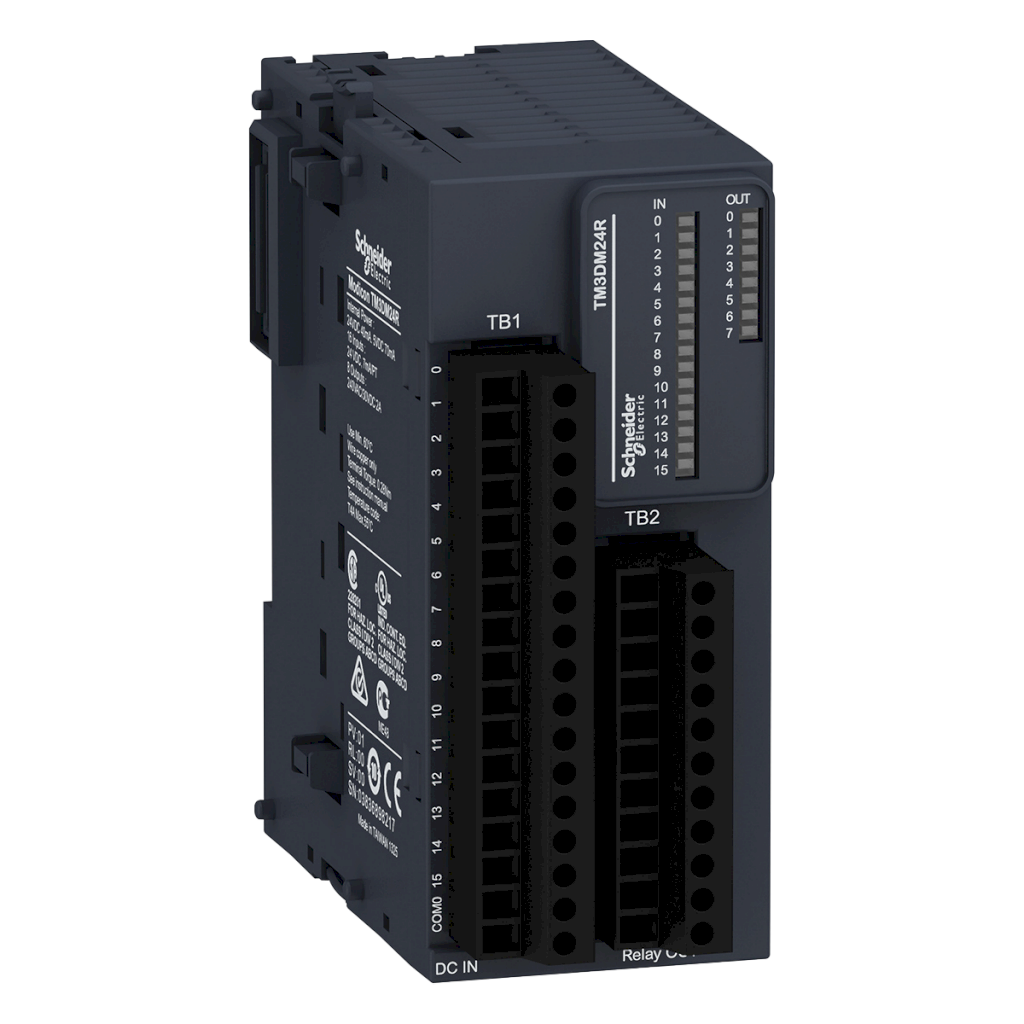 Módulo TM3 16ED + 8SR 24 VCC/CA Tornillo Schneider Electric