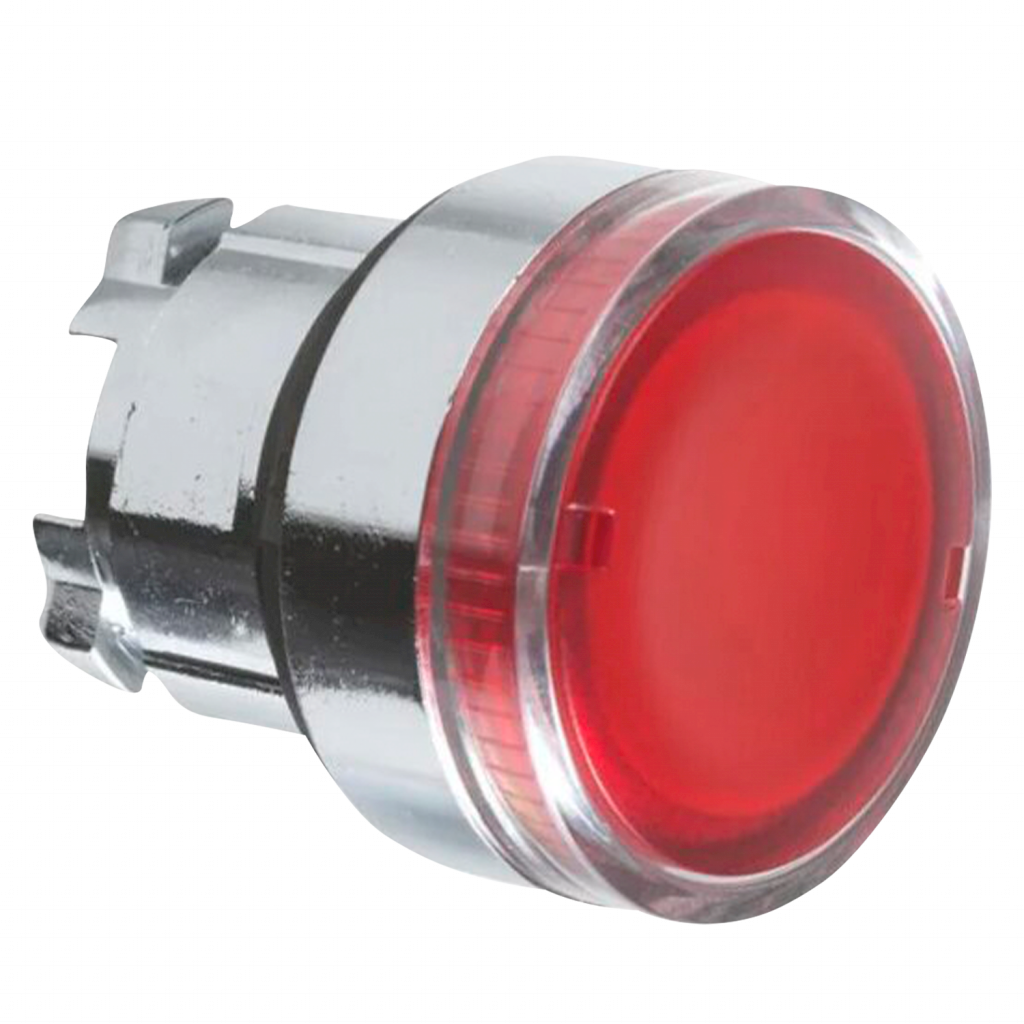 Cabezal Pulsador XB4 Metálico Luminoso S/Soporte Rojo Schneider Electric