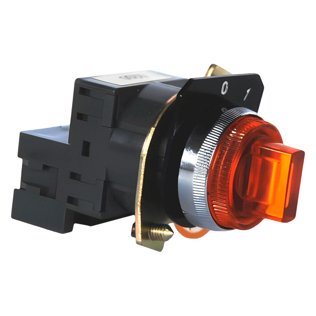 Selector Luminoso 9000 2 Posiciones C/Retención 0-1 Amarillo Aea