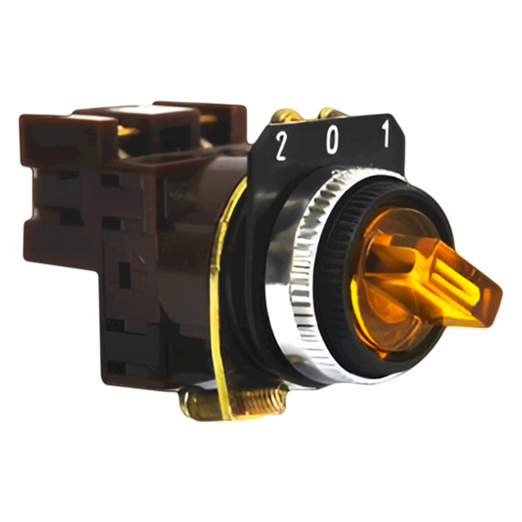 [1960] Selector Luminoso 9100 3 Posiciones C/Retención 0-1-2 Amarillo Aea