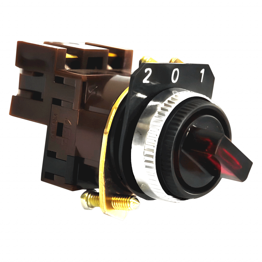 Selector Luminoso 9100 3 Posiciones C/Retención 0-1-2 Rojo Aea