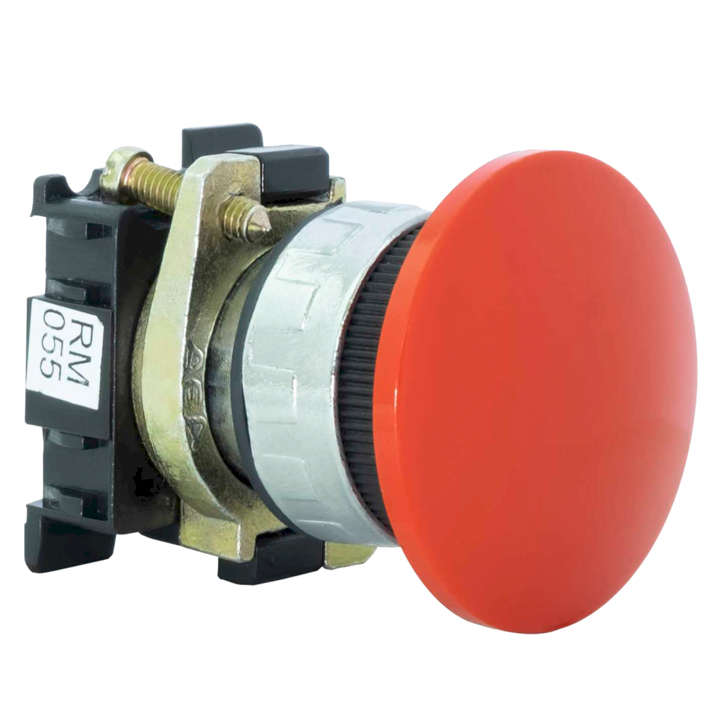 Pulsador Hongo M-100/NM-200/300/400/500 Metal Rojo S/Contactos Integrados Aea