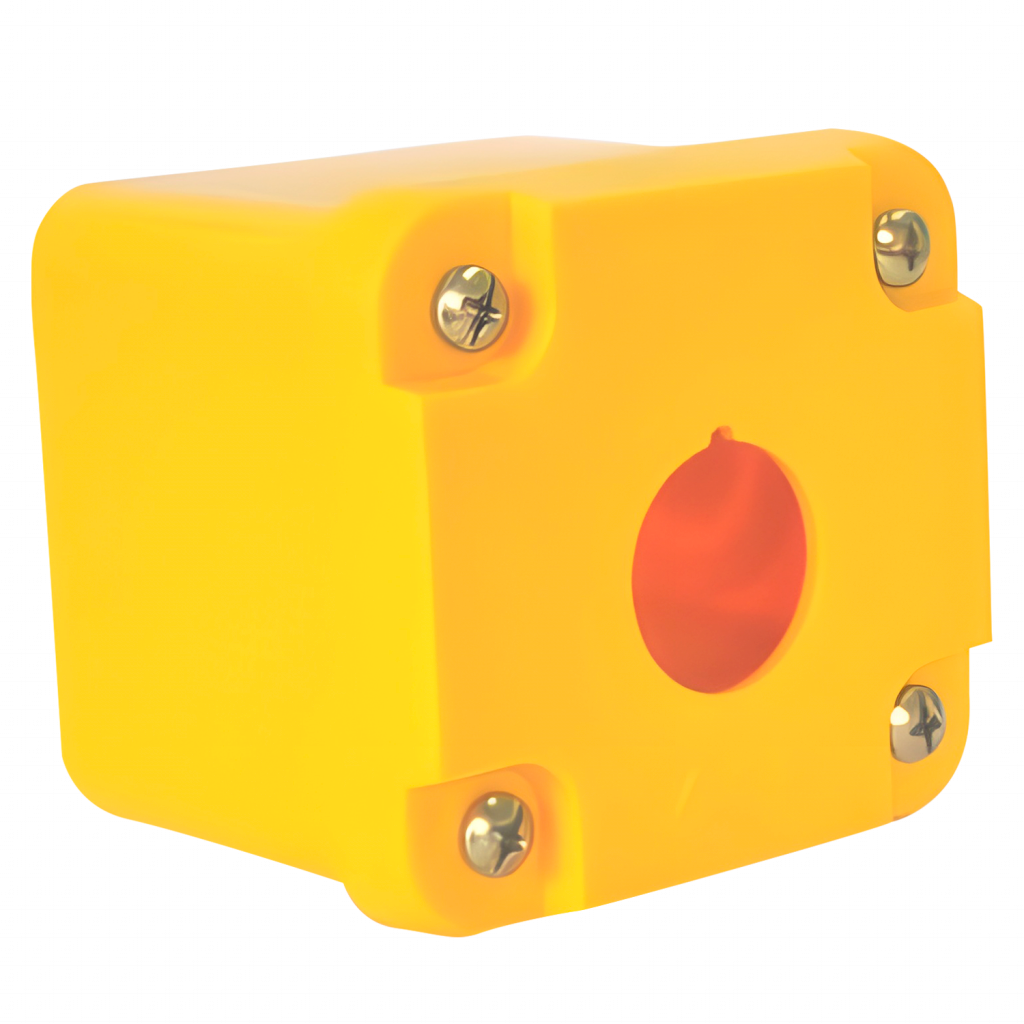 [12581] Caja Botonera Plástico Amarillo 1 Orificio Aea