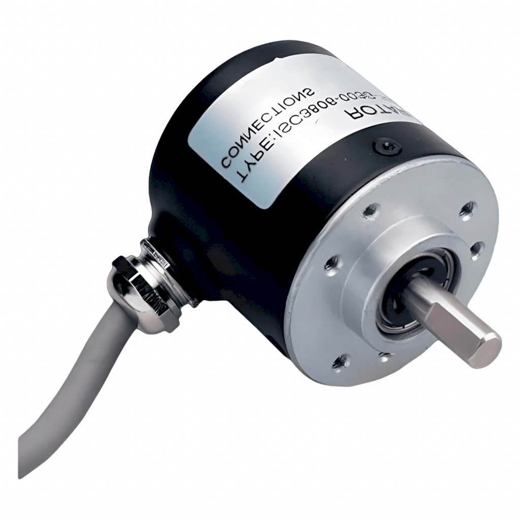 [24671] Encoder Incremental Optico 8 Hilos 5/24VCC Eje Liso 1000PPV Metal Aea