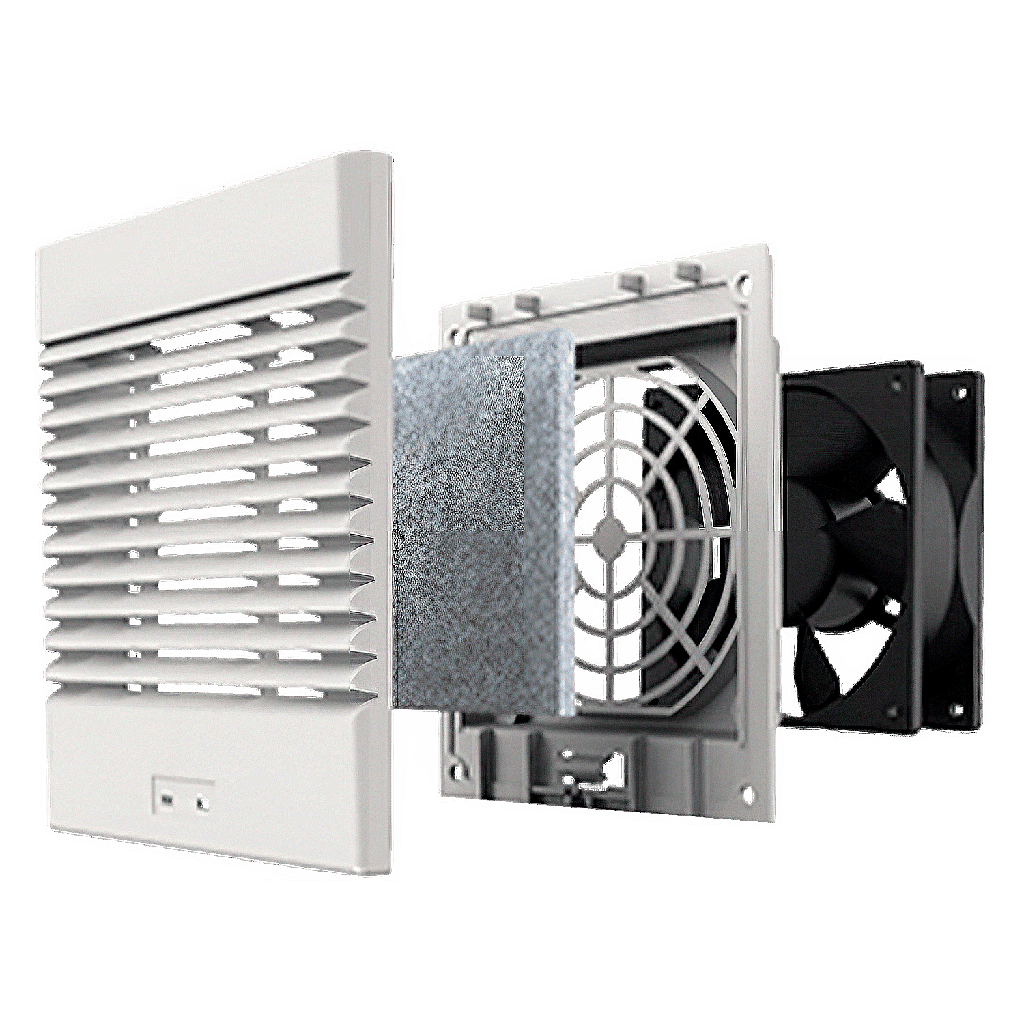 [21757] Ventilador Entrada 248x248mm Caudal 150m3/h C/Filtro C/Rejilla Genrod