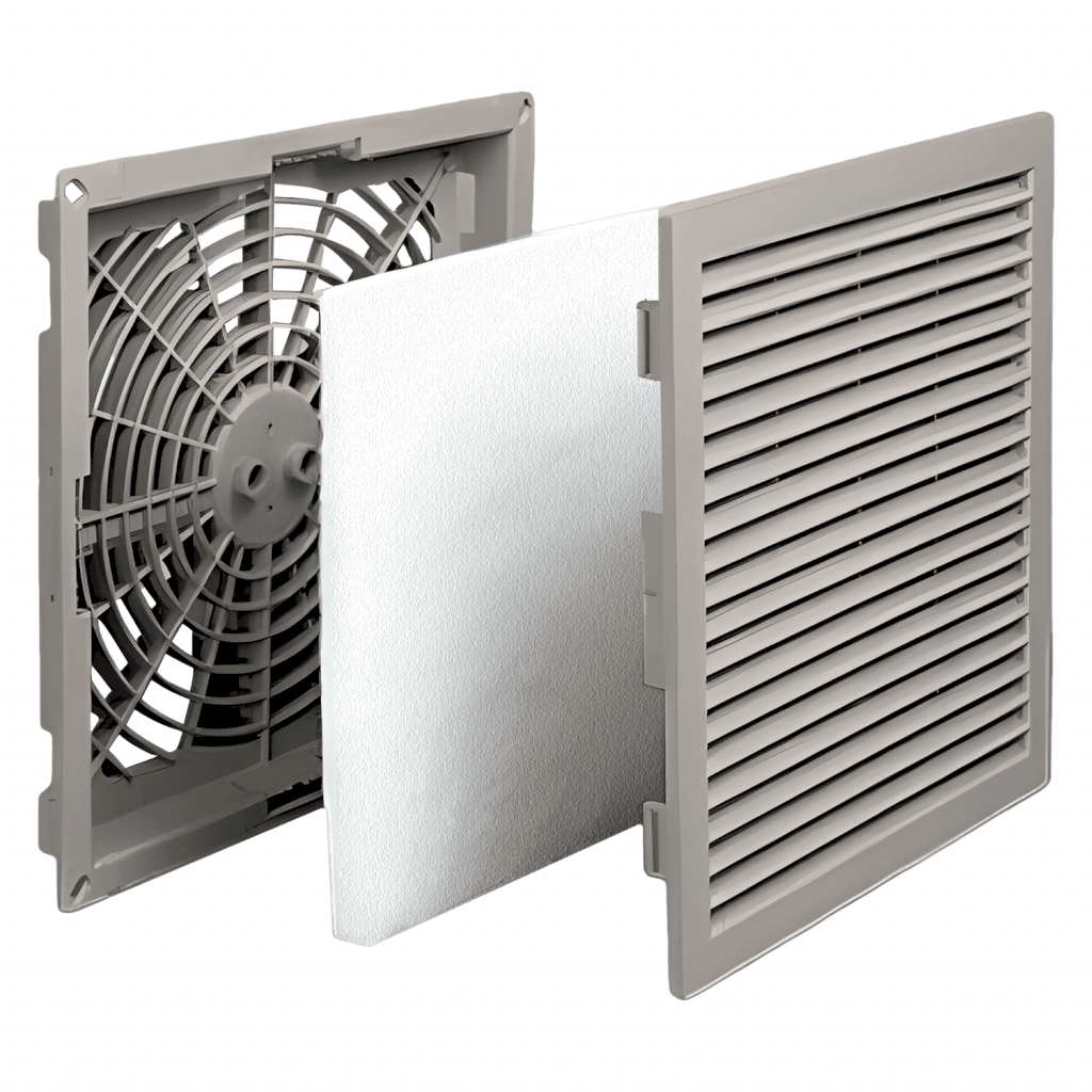 [21762] Rejilla C/Filtro Ext: 117x117mm Cal: 80mm Beige Genrod